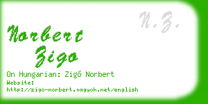 norbert zigo business card